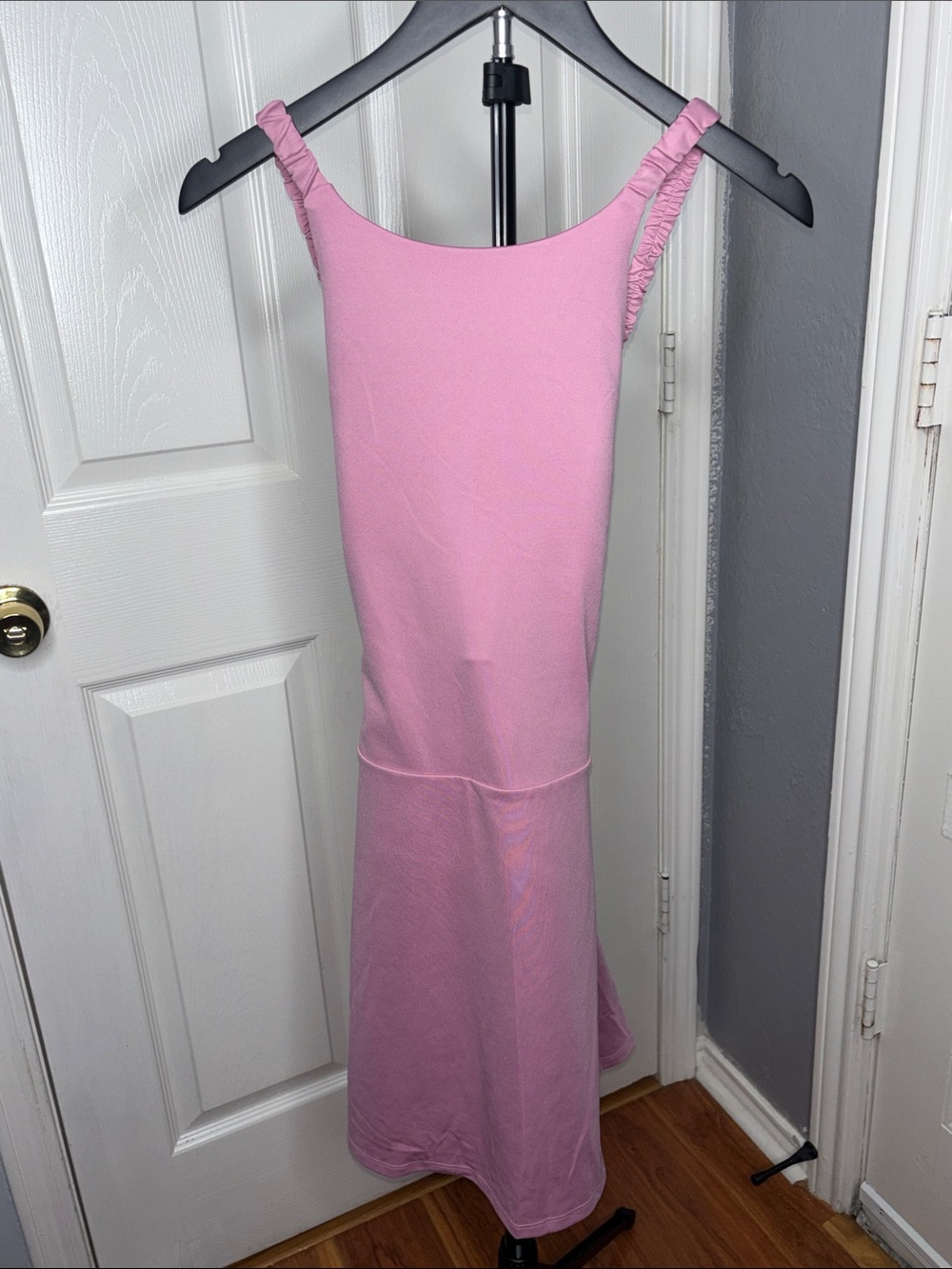 all in motion Pink Sleeveless Midi Dress with Ruching